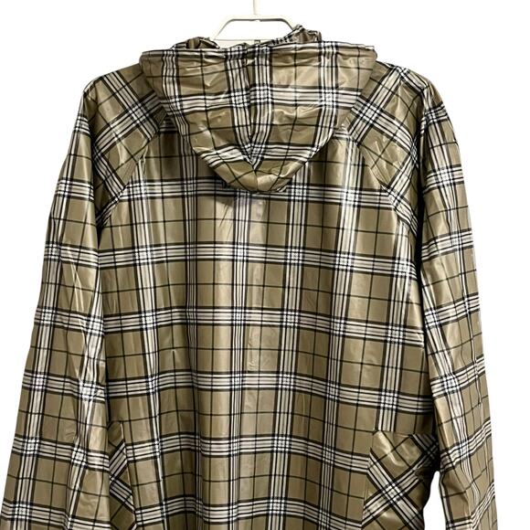 Totes Plaid Hooded Zip Up Raincoat Jacket - Picture 5 of 7